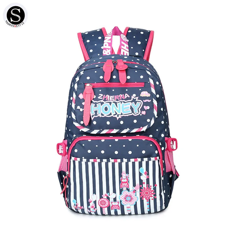 

Senkey Style 2017 New Women Backpack Flower Cartoon Letter Nylon Famous Brands Designer Backpacks For Teenage Girls School Bags