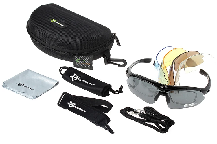 ROCKBROS поляризационные спортивные мужские солнцезащитные очки для шоссейного велоспорта, очки для горного велосипеда, защитные очки для езды на велосипеде, очки с 5 линзами