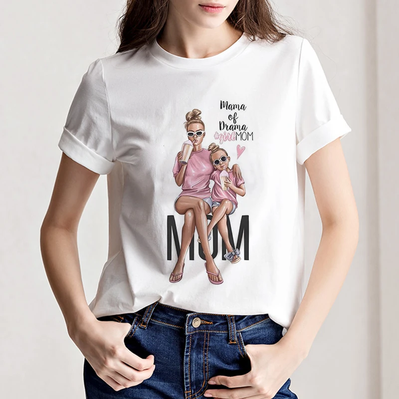 

Summer Mother's Love T Shirts Super Mom Printed Tshirt White T-shirt Korean Fashion Clothing Streetwear Vogue Top Short Sleeve