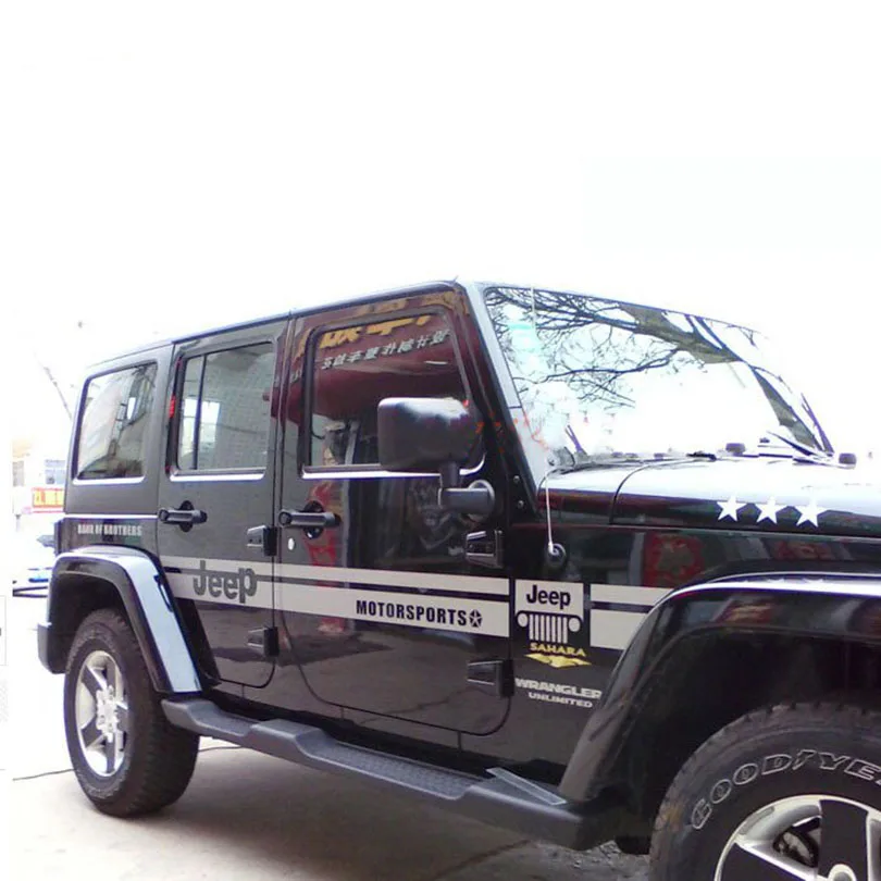 Большая серая линия тела наклейка с буквами Виниловая для Jeep Wrangler Compass Patriot