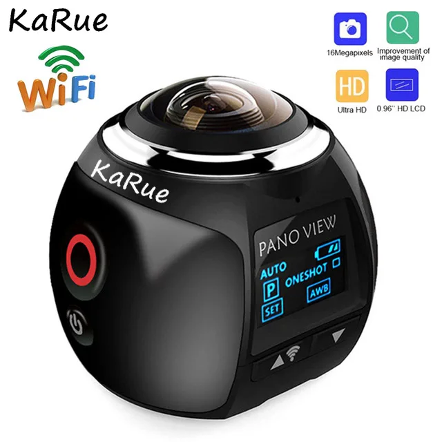 

KaRue V1 360 Degree Sport Driving VR Camera Action Camera Wifi Mini 360 Action Camera Ultra HD Panorama Camera