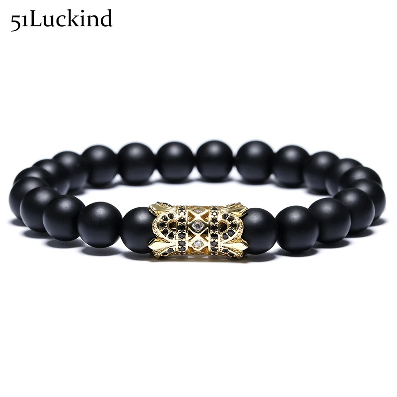 

Luxury Flower Design Buddha Strand Bracelets Black Natural Stone Beads Men Meditation Braslet For Male Charm Jewelry Pulseras