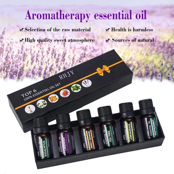 

6PCS 10ML Water-soluble Flower Fruit Essential Oil Humidifier Fragrance Lamp Air Freshening Aromatherapy Relieve Stress TSLM1