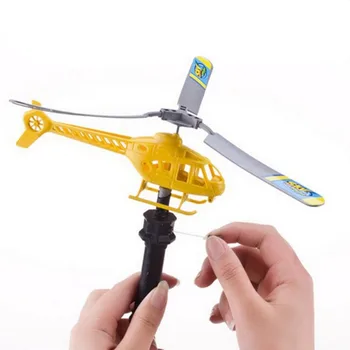 

DIY Assembly Aircraft Aviation Model Copter Handle Pull RC Helicopter Plane Outdoor Toys for Children Playing Drone Gift Random