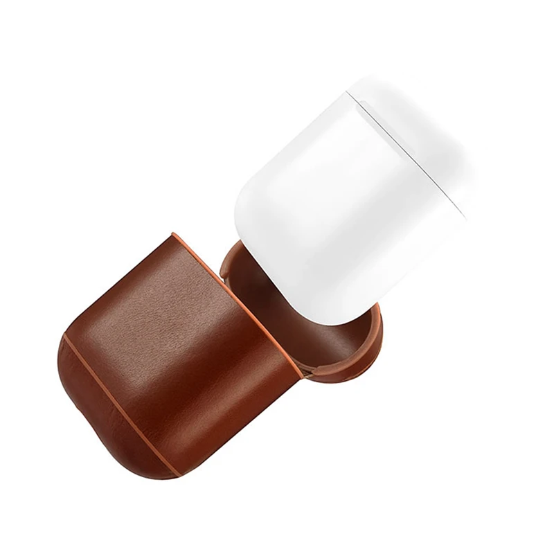 Чехол для наушников чехол Apple AirPods защитный из натуральной кожи футляр Bluetooth