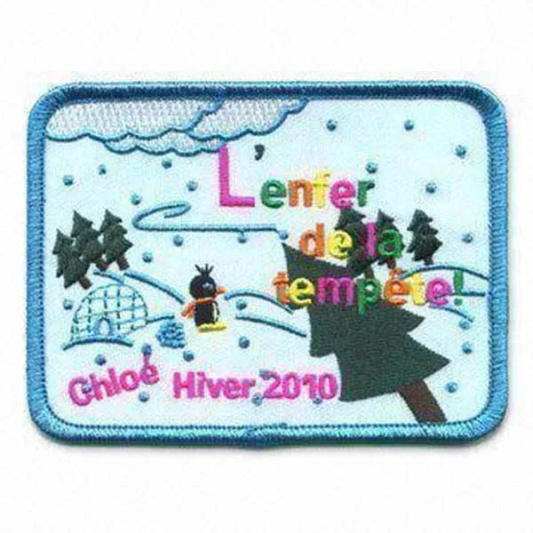 CHLOE Hiver 2010 вышивка патч сделаны твил с мерроу Бродер и ПВХ поддержку пользовательские MOQ50pcs по почте