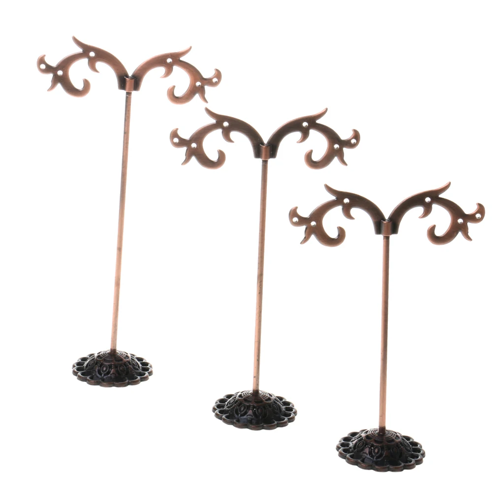 Set Of 3 Steel Earrings Jewellery Shop Display Stand Holder Showcase Rack for earring bracelet necklace display