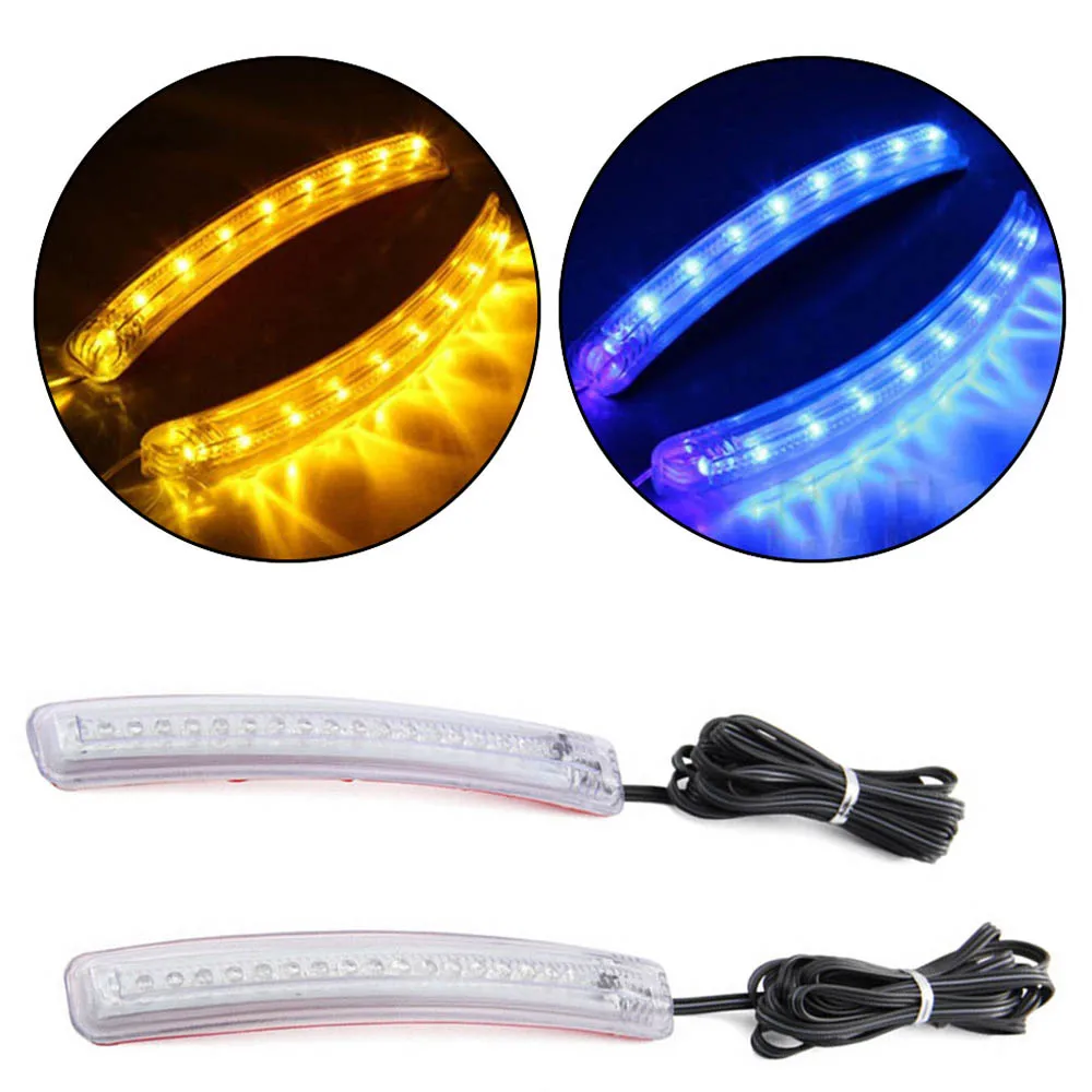 

2pcs/LOT Soft Yellow Blue Amber LED Car Light Source 9 SMD FPC Turn Signal Light DC 12v Car Rearview Mirror Indicator Lamp