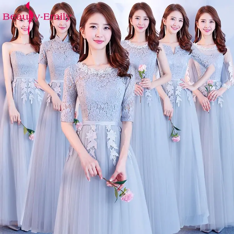 

Beauty-Emily Lace Bridesmaid Dresses 2019 Hot Sale V-neck Lace A-line Party Gown Formal Dress Homecoming Dresses Robe De Soiree