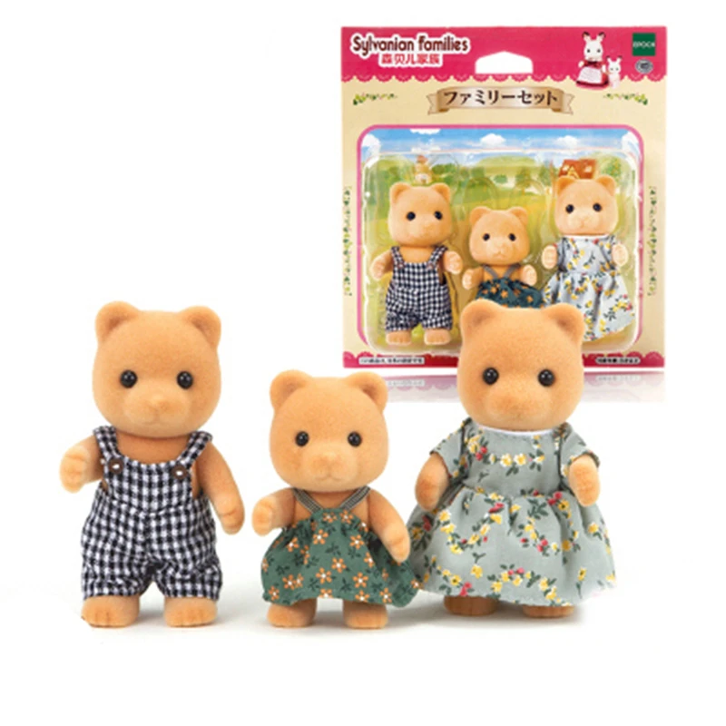 Sylvanian Families кукольный домик пушистая кукла фигурки животных Медведь семья 3 шт. Набор 14248