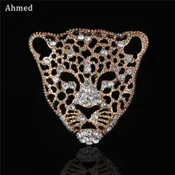 Ahmed, новый дизайн, очаровательные стразы, Ретро стиль, полые, леопардовая голова, броши для мужчин, модные ювелирные изделия, роскошные