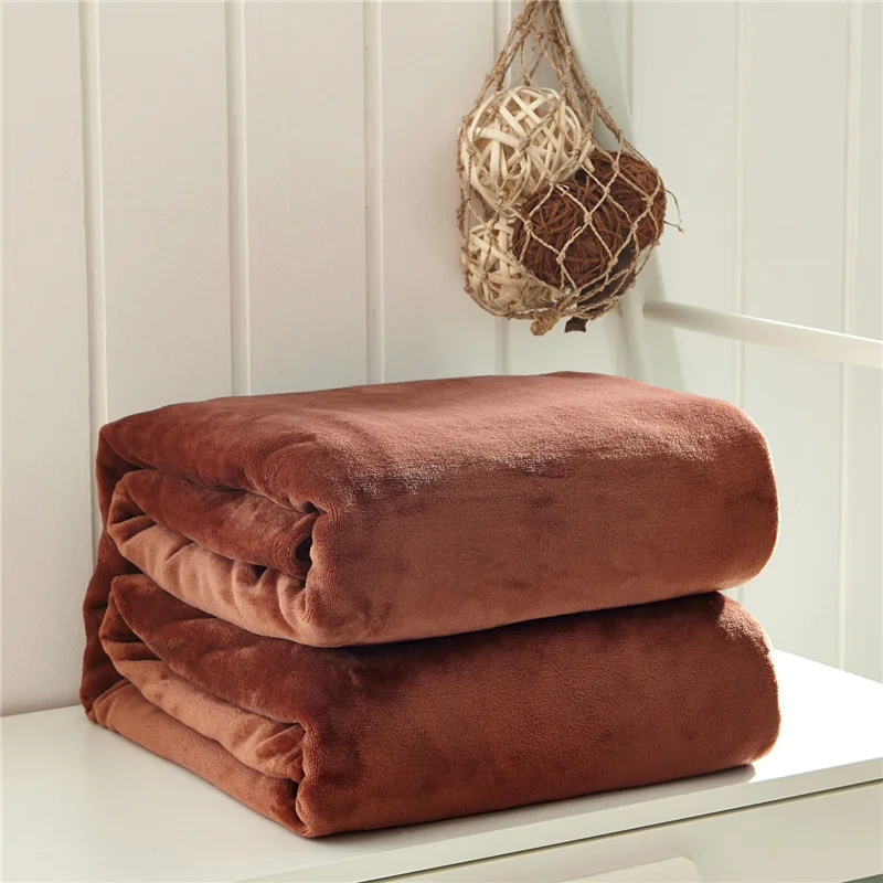 

Pure Color Warm Soft Throw Thicken Blanket Coral Fleece Blanket Scarf Fuzzy on Bed Sofa Flannel Bedsheet 320GSM solid Black