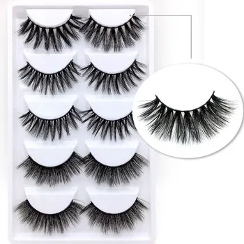 

5 Pairs/Box 3d Mink lashes 100% Thick real mink false eyelashes natural for Beauty Makeup Extension fake Eyelashes false lashes