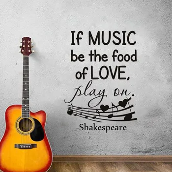 

Shakespeare's Famous Motto Wall Art Music Notes Decals For Living Room Vinyl Wall Sticker Removable Wallpaper Modern Home Decor