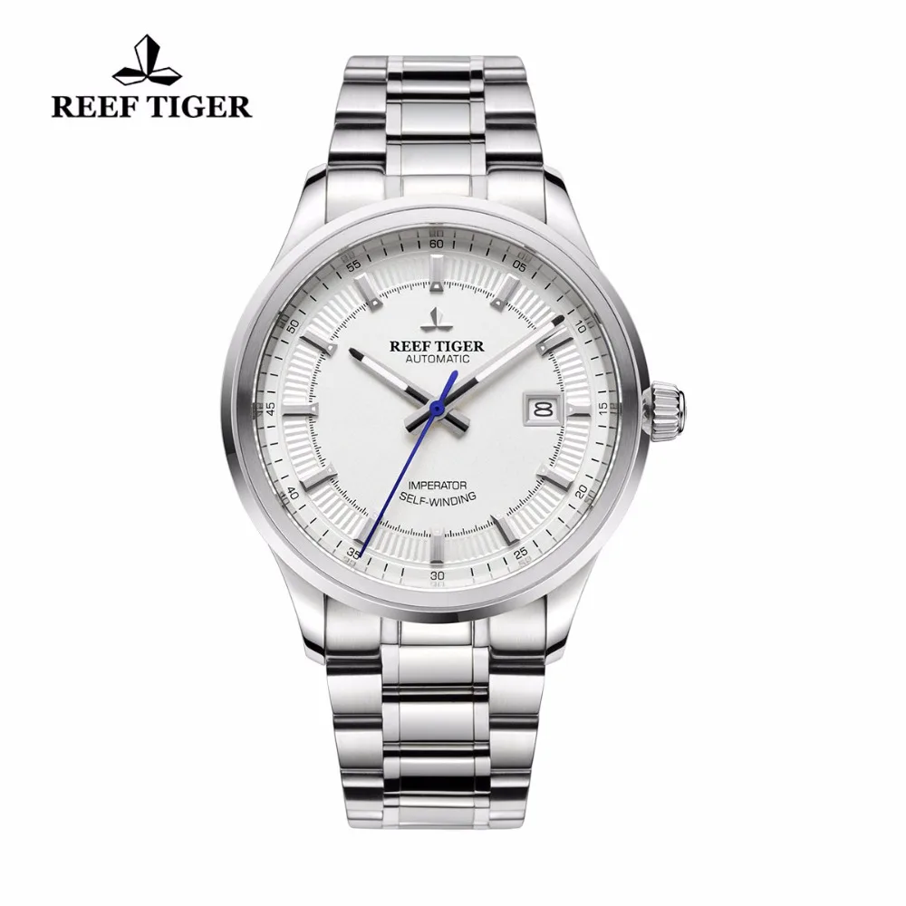 Vestido de Luxo Automático dos Homens Reef Tiger Negócios Masculino Classe Superior Relógio Movimento 316l Aço Sólido Super Luminoso Rga8015 – rt