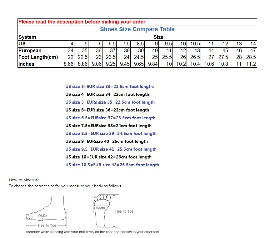Men Shoe Size