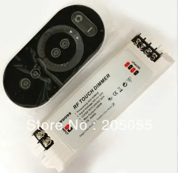 

5PCS/LOT RF Remote Touch Button Dimmer Adjust Brightness 1-100% DC12V/24V 12A for White/Warm White Intelaced LED Strip Light