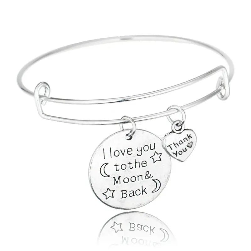 Heart Horse Mom Daughter Always Sister Sis Best Friends BFF Pendant Bangle Bracelet Silver Plated Family Women Jewelry Heart Horse Mom Daughter Always Sister Sis Best Friends BFF Pendant Bangle Bracelet Silver Plated Family Women Jewelry