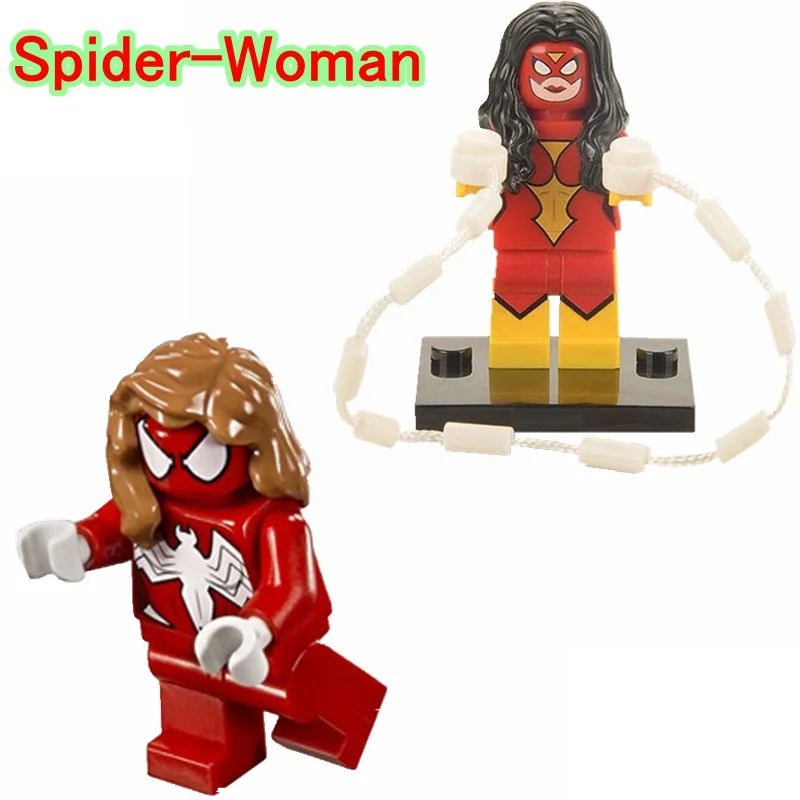 

Spider-Woman DIY blocks Single Legoing Marvel Comics New Avengers Super Heroes Spider-Man Models & Building Toys Blocks Children