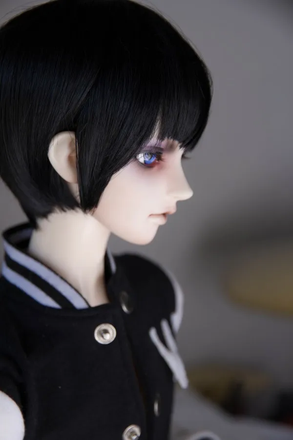 BJD кукла парики для 1/3 1/4 1/6 BJD DD SD MSD YOSD дядя кукольные волосы парики высокотемпературный провод короткий черный красный-brwon парики из натуральных волос