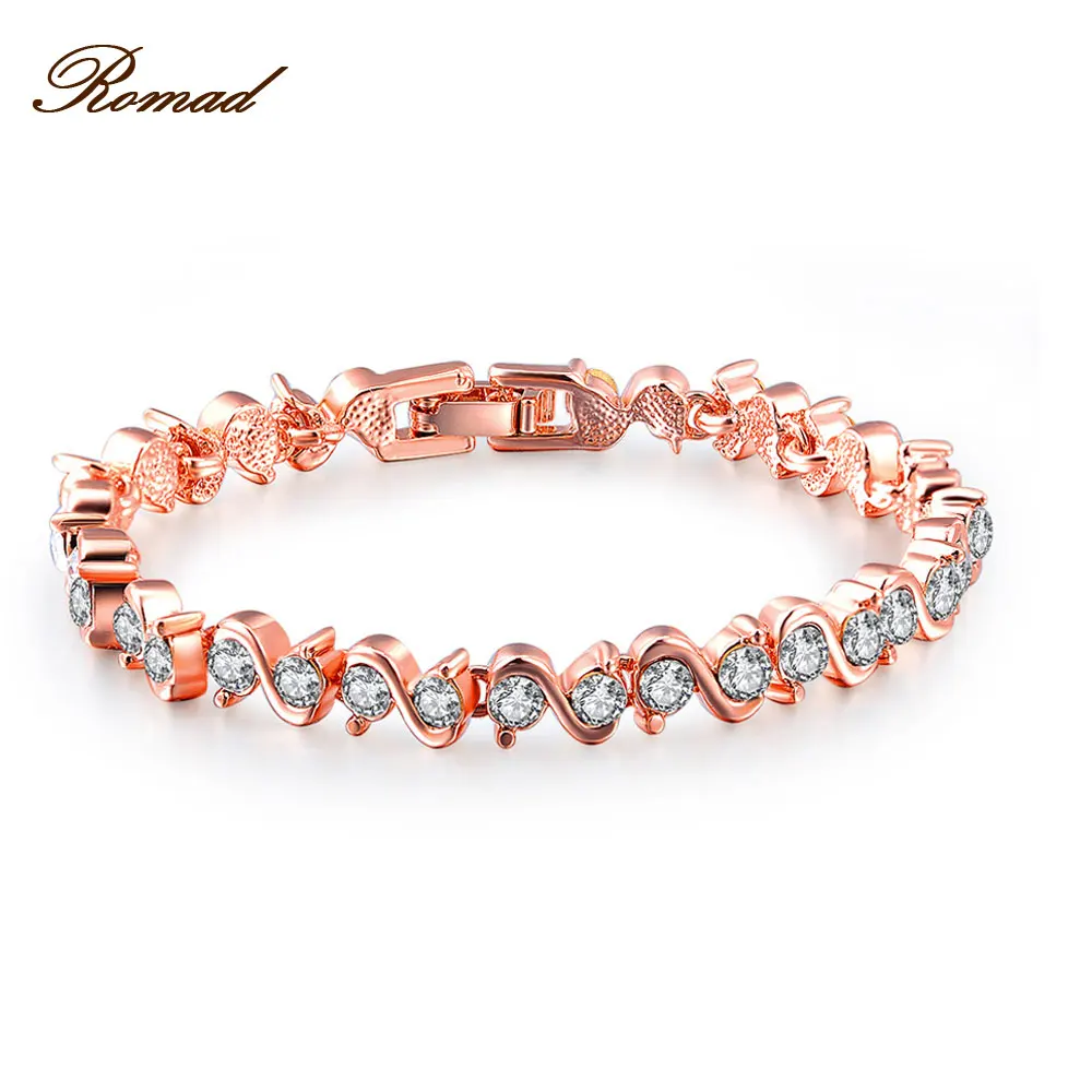 Romad Brand Rose font b Gold b font font b Bracelet b font S type Women