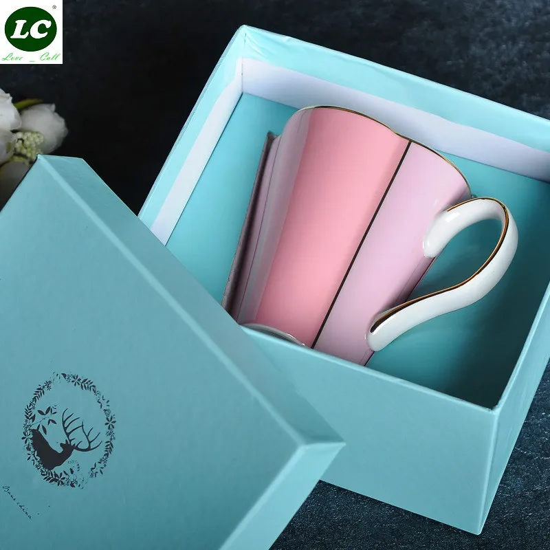 Coffee Mug Bone China Steel Golden Spoon Mug with Gift Box Luxury Ceramic Water Cup Mixing Spoon Coffee Mug Bone China Steel Golden Spoon Mug with Gift Box Luxury Ceramic Water Cup Mixing Spoon