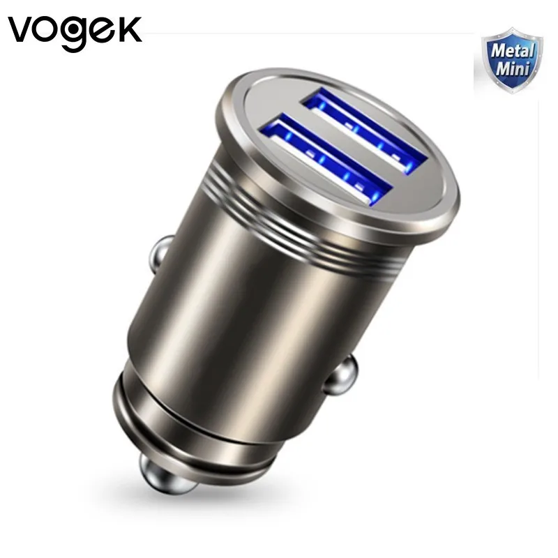 Vogek 5 V 3.1A المعادن شاحن سيارة شحن سريع لل فون X XR ماكس المزدوج USB سيارة الهاتف شاحن لهواوي زميله 20 P30 P30Pro