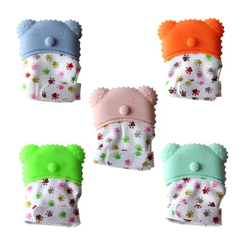 

Food grade silicone 1pcs baby teething gloves baby molar gloves Teething Mittens For infant new-arrival