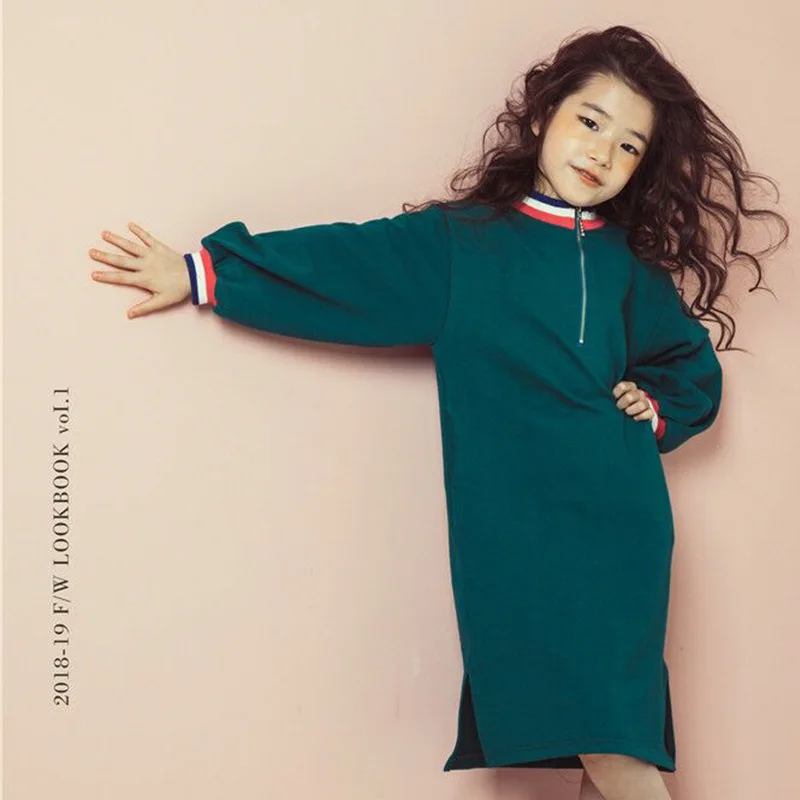 

2018 New Baby Girls Dress Kid Cotton Dress Long Style Shirt Children Autumn Dress Long Sleeved Dress Choose a Smaller Size,#3121