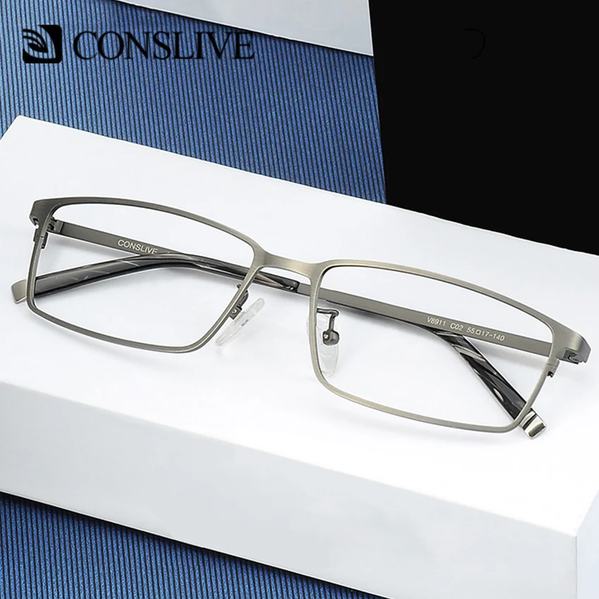

Titanium Men Eye Glasses Frame Square Titanium Progressive Glass Myopia Eyeglasses Multifocal Spectacles Frames Man V8911
