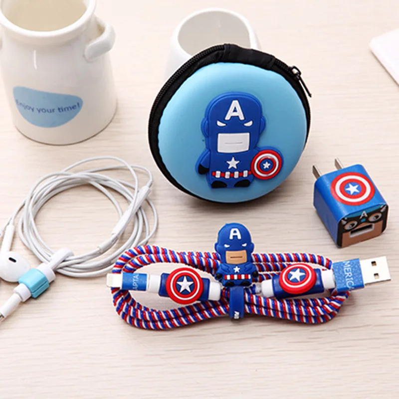 

Headset Accessories Cable Winder Organizer Earphone Cable Box Data Cable Cute Protector USB Cable Winder Clip Cartoon Holder