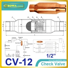 1/" магический обратный клапан использует направляющее устройство и автоматическую конструкцию всасывания, которая предотвращает обратный поток хладагента в линиях жидкости