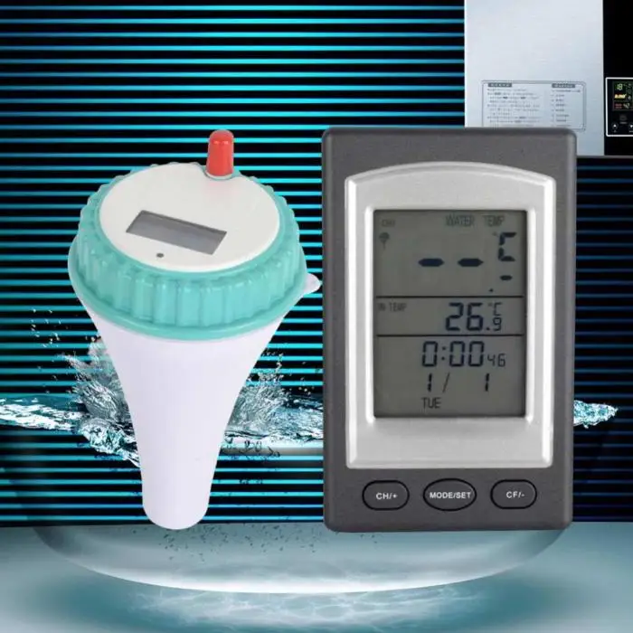 Беспроводной термометр с ЖК-приемник водостойкий измеритель температуры для бассейна, Спа горячая ванна ZJ55