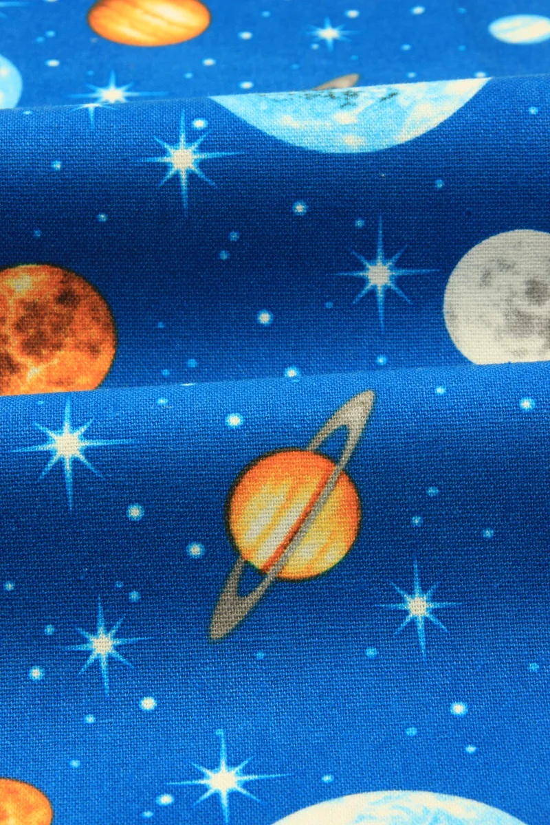 Половина двора импорт ретро ткань хлопок лен с звездным небом серии печати, ручной работы DIY Лоскутная сумка ткань A692