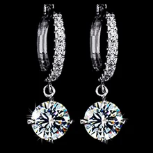 100% 925 Joyería de Plata Esterlina Clásico Super Flash Hebilla Del Oído Pendientes de Plata de Calidad Superior!! envío Gratis