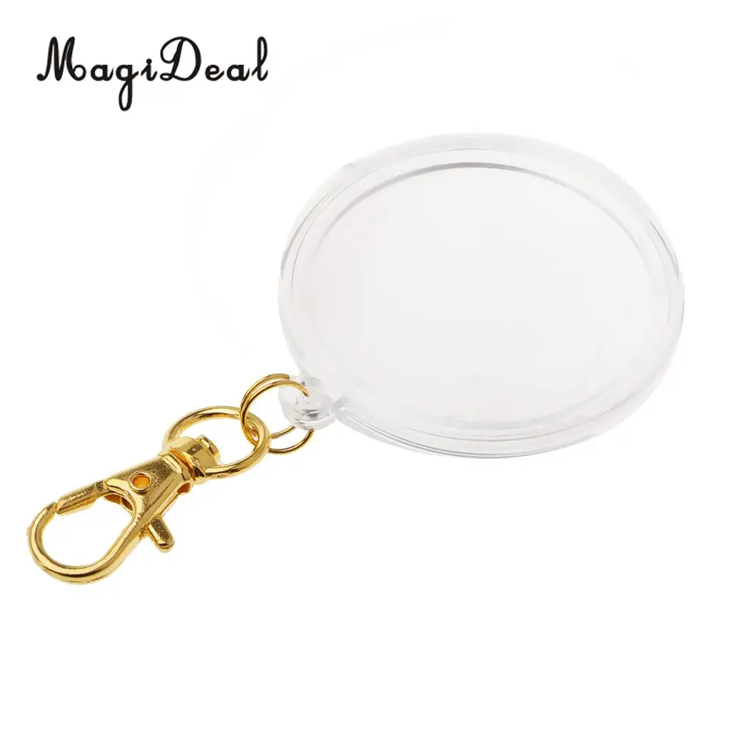 40mm Portable Coin Display Storage Box Key Ring Keychain DIY Photo Frames #1