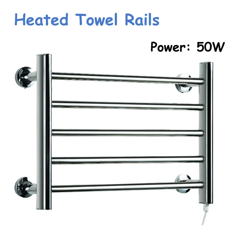 1pc 50W Heated Towel Rails Holder Bathroom Accessories Towel Rack Steel