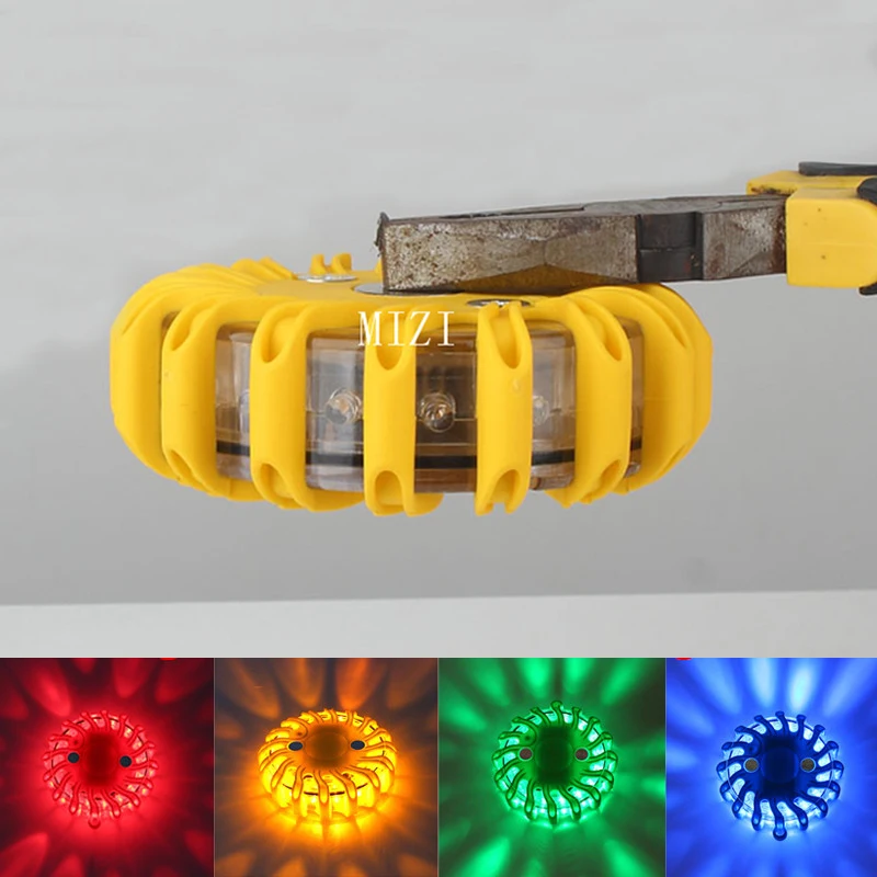 

16 LED Emergency Strobe Flashing Warning Lights Super Bright Auto Round Beacon Car Truck Roof Police Day Light Road Safety Light