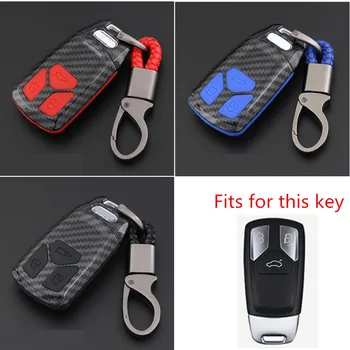 

Carbon Fiber Car Key Cover Case Key Case For AUDI A4 B9 Q5 Q7 TT TTS 8S A4L Q5L Key Bag Shell Holder Auto Accessorise Styling