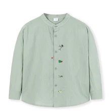 Balabala/Детская рубашка в Оксфордском стиле для мальчиков; рубашки на пуговицах; однотонные рубашки для маленьких мальчиков; весенне-осенняя одежда