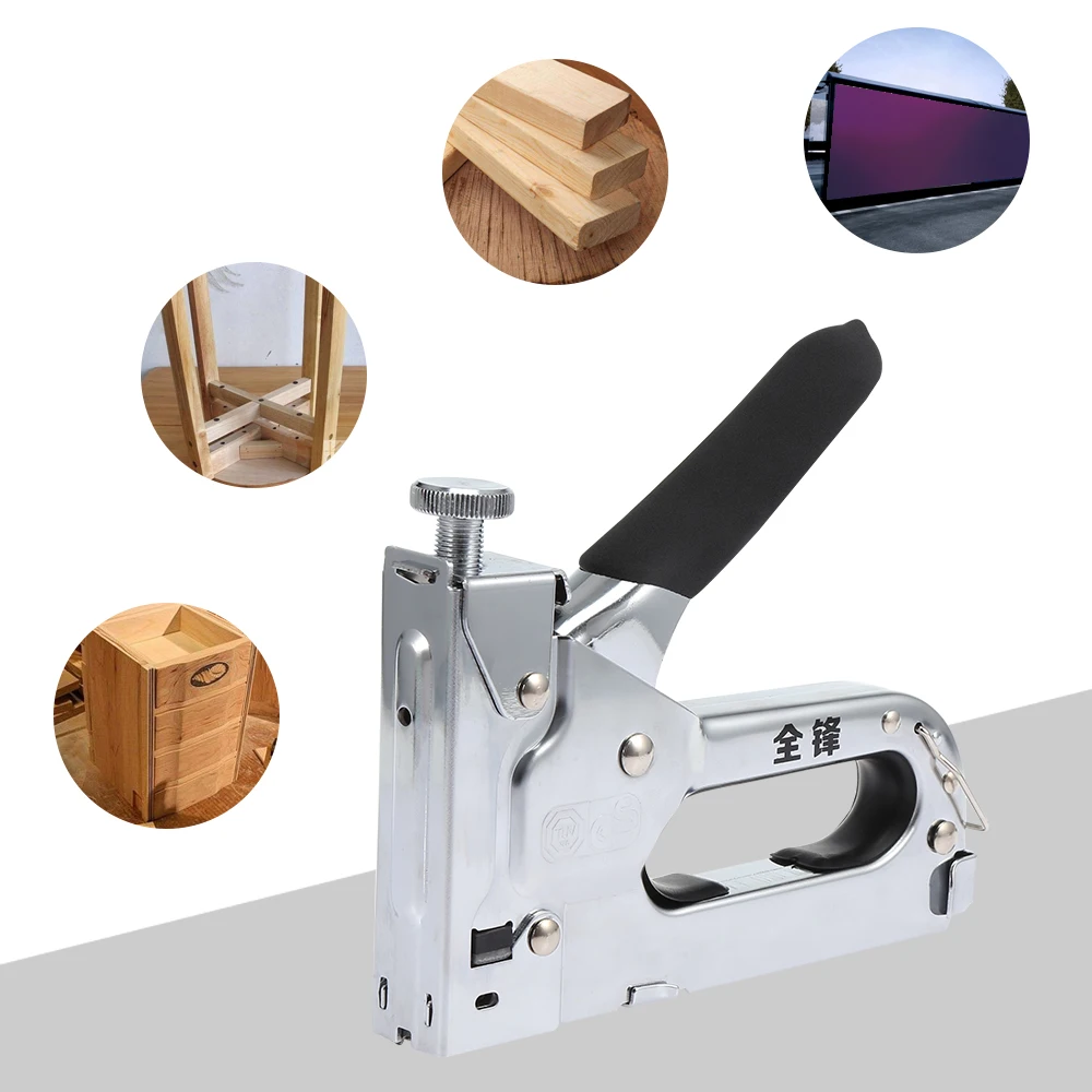3 In 1 Manual Nailer Gun Steel Nail Machine Woodworking Tool Straight U