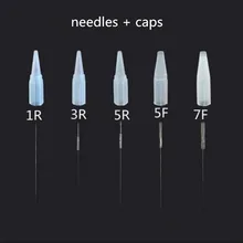 100 шт Перманентный макияж иглы картридж для тату машин-1R 3R 5R 3F 5F 7F и 100 шт наконечники Иглы для татуировки