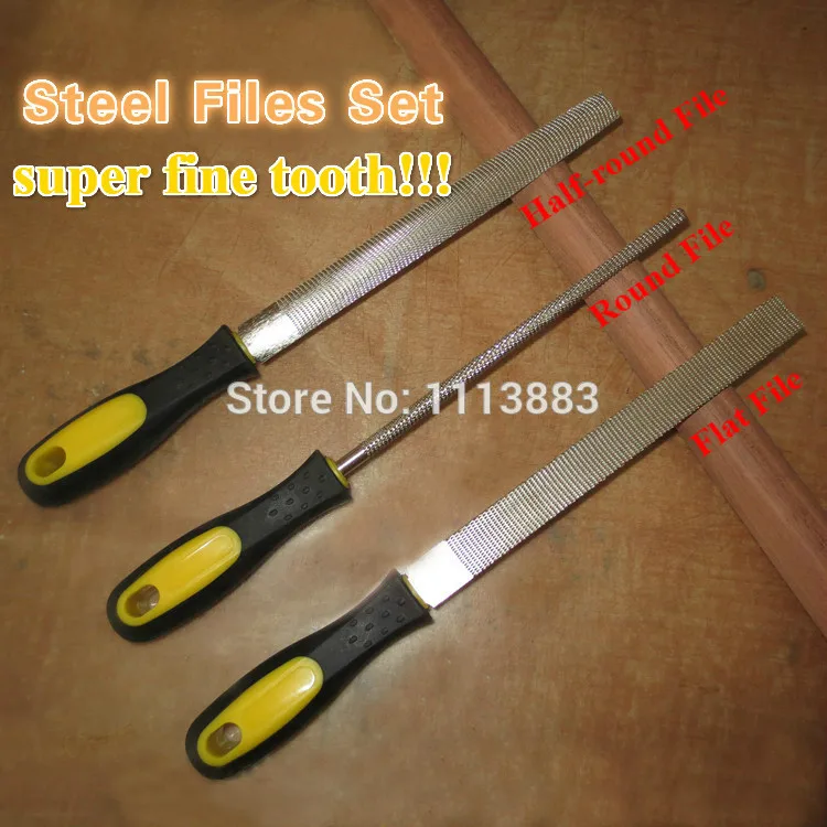 

3PCS/SET 8" Inch Diamond File Needle File Kit(Round,Half-round,Flat File) Jewelers Diamond Wood Carving Craft Tools