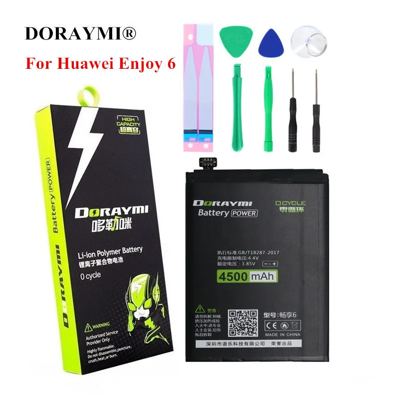 

DORAYMI HB496183ECC Battery for Huawei Enjoy 6 NCE-AL00 Cell Phone Replacement Batteria 4500mAh Real Capacity Batteries