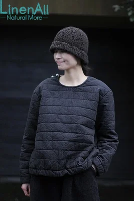 Cheap LinenAll cotton clothing women's dark wide-waisted thin vintage autumn and winter coat outerwear Down parkas female YIJIU