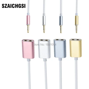 

SZAICHGSI aluminium alloy 3.5mm Headphone Earphone Audio adapter 1 to 2 Splitter Cable for iphone 6 plus 5 4 wholesale 1000pcs