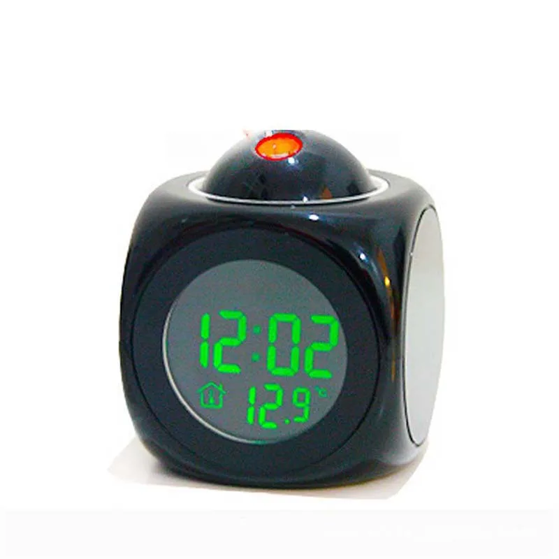 Digital Projection Alarm Clock With LCD Display Voice Talking LED Projector US