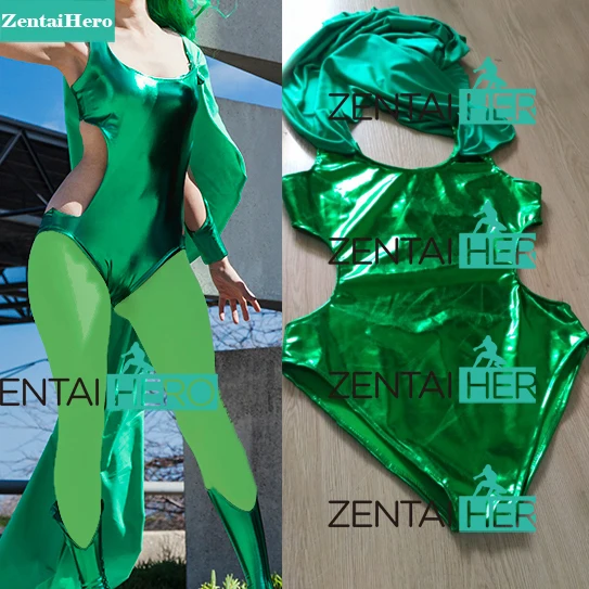 

ZentaiHero Green X-men Shiny Polaris Costume Lorna Dane Zentai Suits Female Superhero Costume for 2017 Halloween Cosplay Party