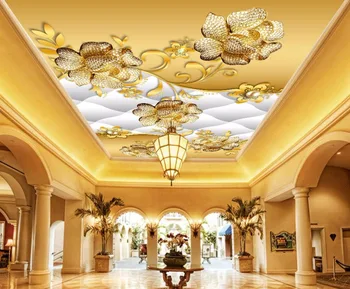 

Luxury Ceiling Wallpaper Murals design jewelry flower Ceiling Photo Wallpaper Vinyl Ceiling For Living room Bedroom
