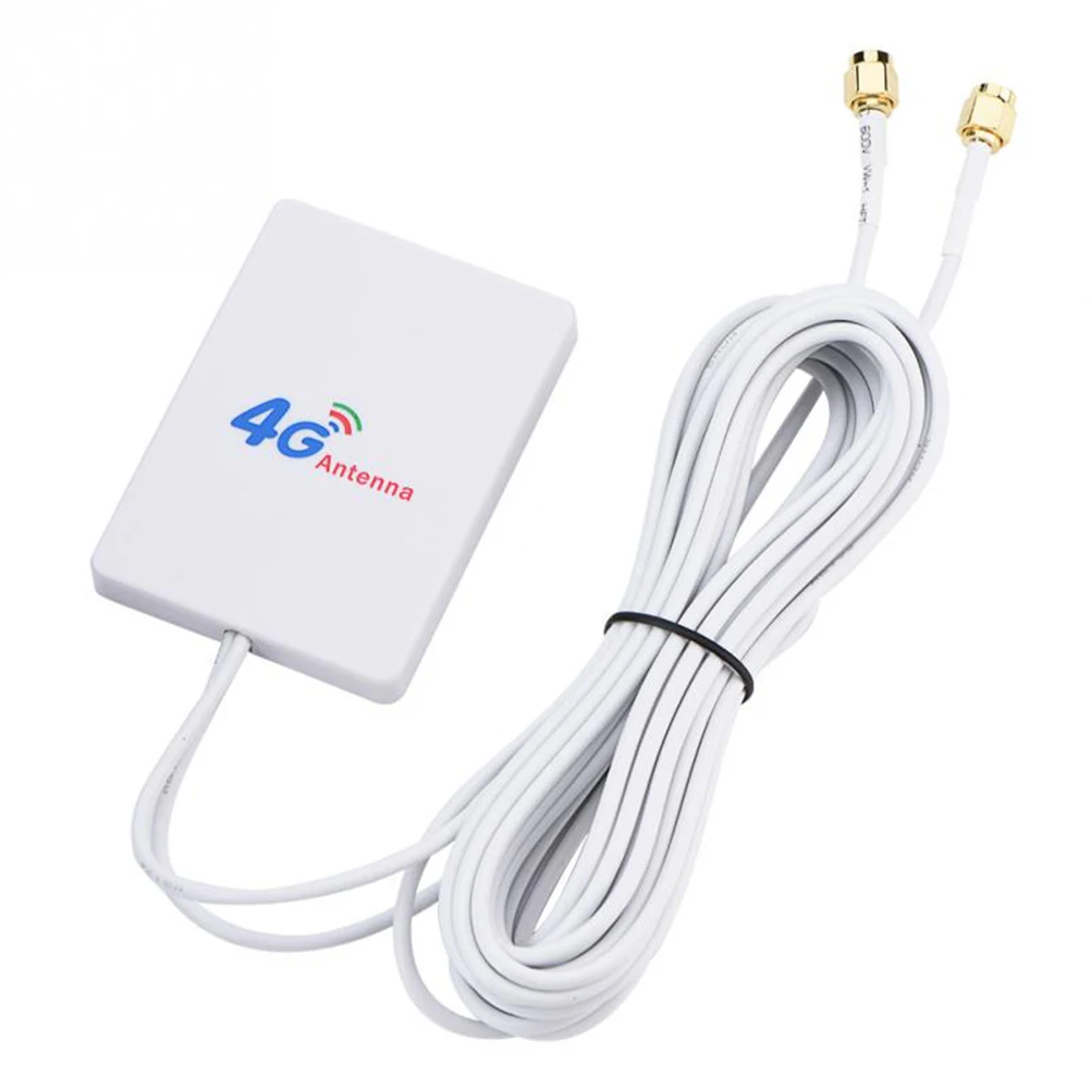Вертикальный разъем белый TS-9 SMA 28DBI кабель сети wifi внешний усилитель сигнала LTE антенна 4G 3g Широкополосная Антенна двойная - Цвет: SMA